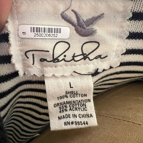 Anthropologie Tabitha black & white striped cardigan with green floral details - Picture 5 of 5